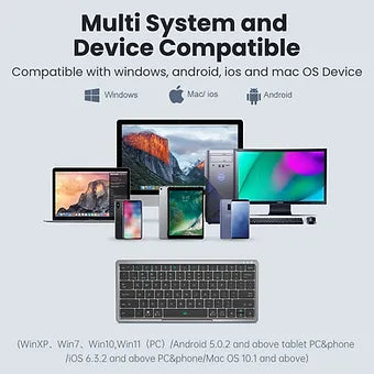 Compact Bluetooth Keyboard with Concealable Touchpad