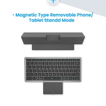 Compact Bluetooth Keyboard with Concealable Touchpad