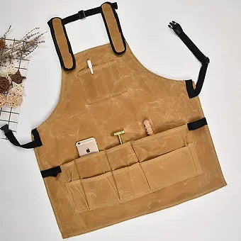 Multi-Pocket Waxed Canvas Tool Apron
