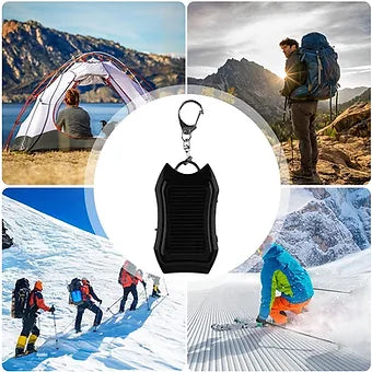 Solar Power Bank Keychain with Flashlight