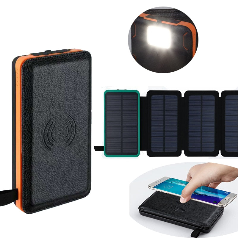 Wireless Solar Power Bank With Multi Panel