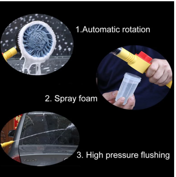 Car Wash Accessories Automatic Rotating Brush For High Pressure