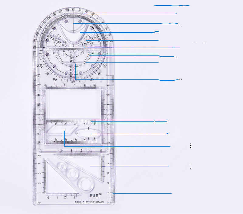 Rotatable Mathematical  Geometry Ruler