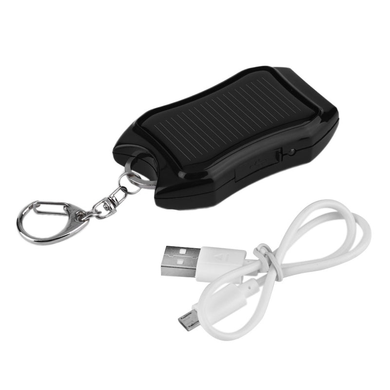 Solar Power Bank Keychain with Flashlight
