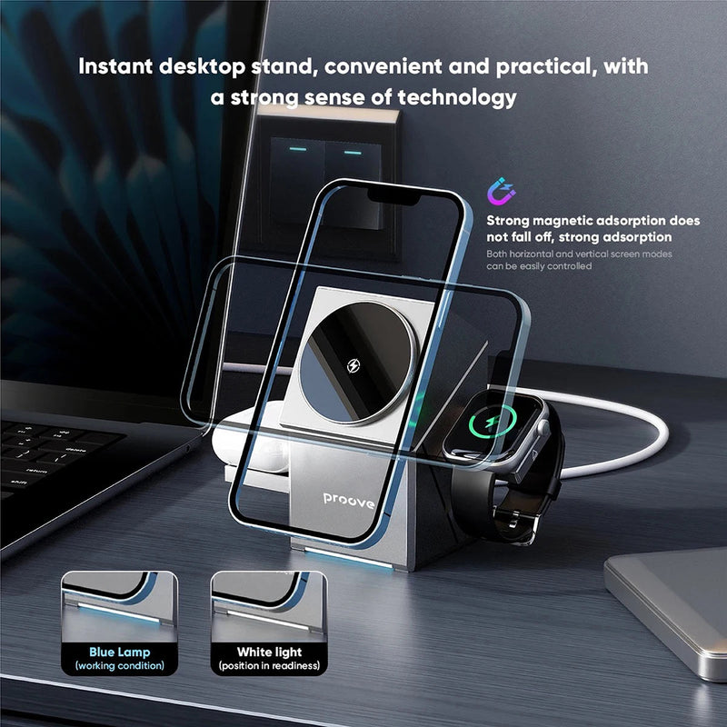 Magnetic 3-in-1 Wireless Quick Charger