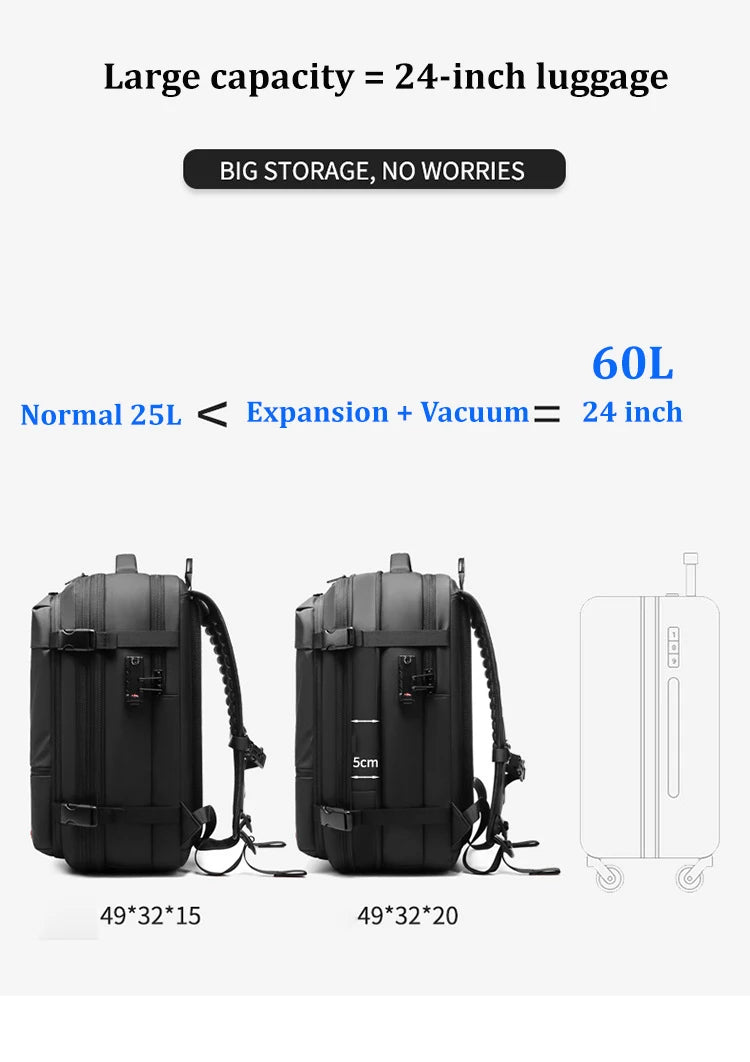 Space Saver Vacuum Travel Backpack
