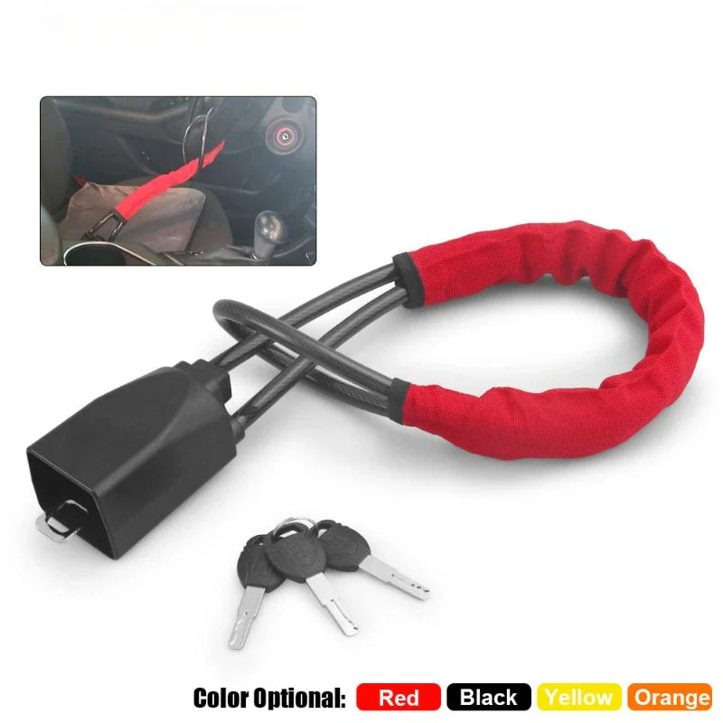 Car Safety Steering Lock with Seat Belt Socket