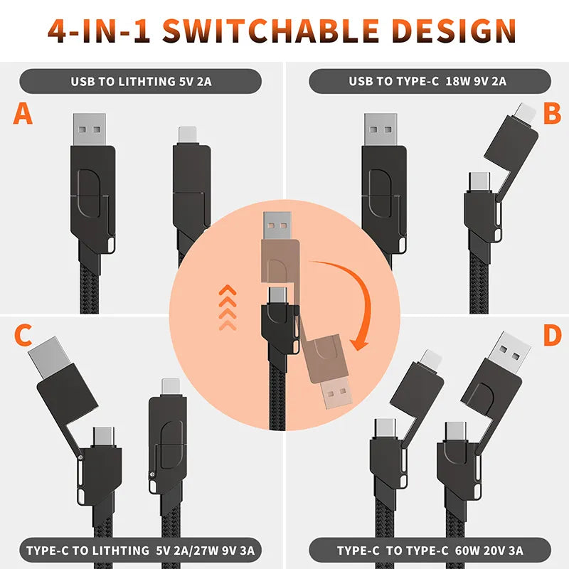 6 in 1 Multi Fast Charging Cable