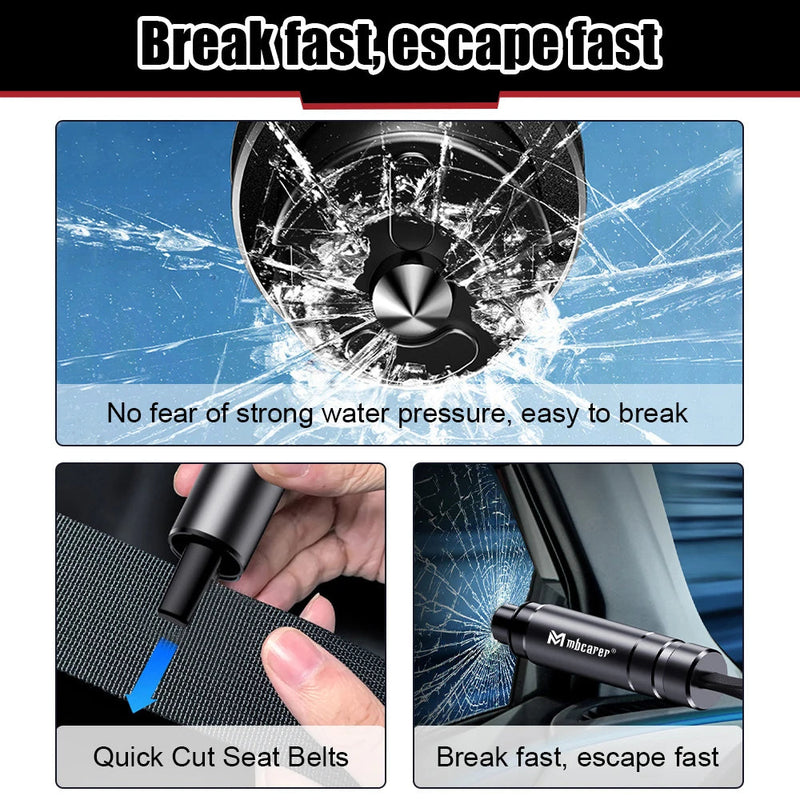 Car Survival Hammer with Seatbelt Cutter 2PCS