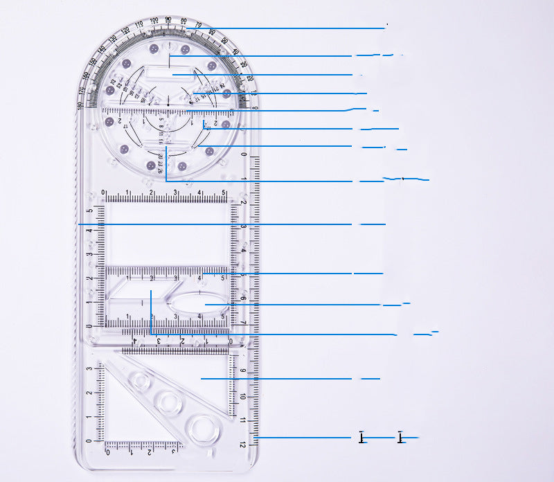 Rotatable Mathematical  Geometry Ruler