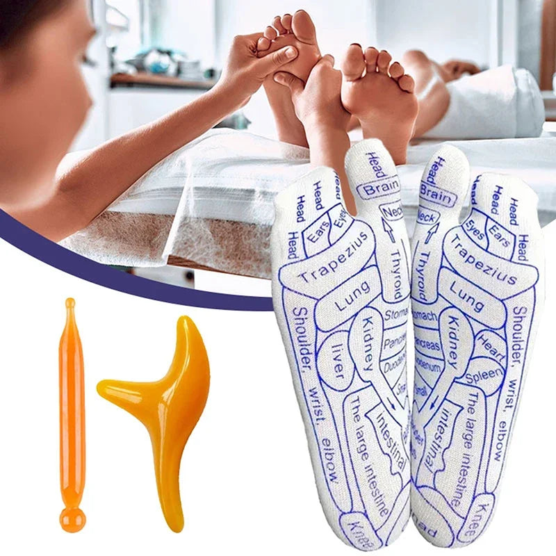 Acupressure Therapy Socks with Massage Stick