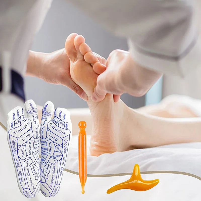 Acupressure Therapy Socks with Massage Stick