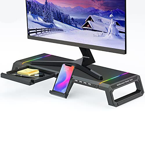RGB Computer Monitor Raiser Stand - Mystery Gadgets rgb-computer-monitor-raiser-stand, Computer & Accessories