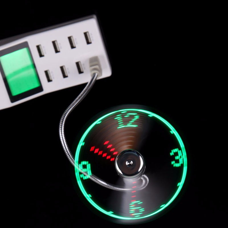 USB LED Fan Clock - Mystery Gadgets usb-led-fan-clock, Bedroom, home