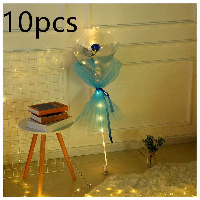 LED Luminous Balloon Rose Bouquet - Mystery Gadgets led-luminous-balloon-rose-bouquet-transparent-bobo-ball-rose, Christmas Collections, Gifts, Home Decor