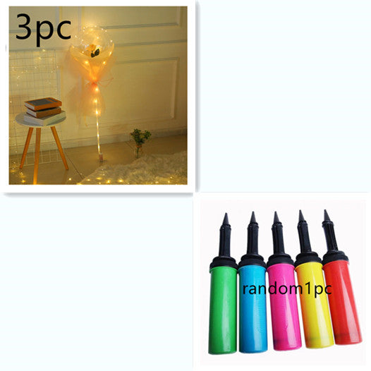 LED Luminous Balloon Rose Bouquet - Mystery Gadgets led-luminous-balloon-rose-bouquet-transparent-bobo-ball-rose, Christmas Collections, Gifts, Home Decor