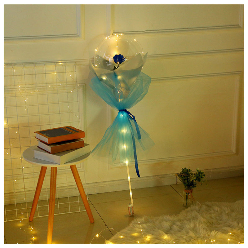 LED Luminous Balloon Rose Bouquet - Mystery Gadgets led-luminous-balloon-rose-bouquet-transparent-bobo-ball-rose, Christmas Collections, Gifts, Home Decor