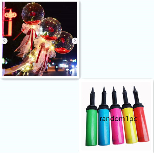 LED Luminous Balloon Rose Bouquet - Mystery Gadgets led-luminous-balloon-rose-bouquet-transparent-bobo-ball-rose, Christmas Collections, Gifts, Home Decor
