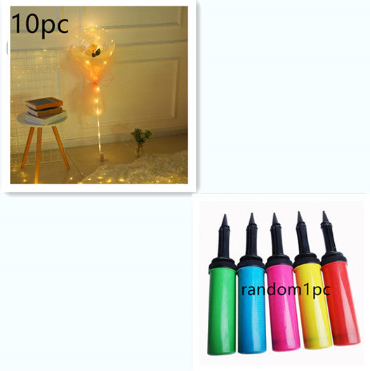 LED Luminous Balloon Rose Bouquet - Mystery Gadgets led-luminous-balloon-rose-bouquet-transparent-bobo-ball-rose, Christmas Collections, Gifts, Home Decor