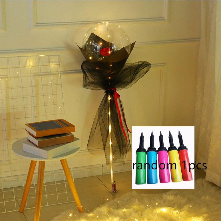 LED Luminous Balloon Rose Bouquet - Mystery Gadgets led-luminous-balloon-rose-bouquet-transparent-bobo-ball-rose, Christmas Collections, Gifts, Home Decor