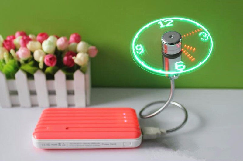 USB LED Fan Clock - Mystery Gadgets usb-led-fan-clock, Bedroom, home