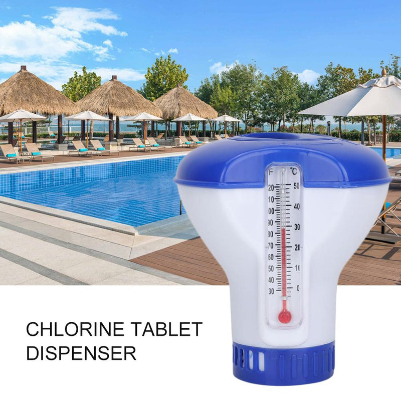 Swimming Pool Chlorine Dispenser With Thermometer - Mystery Gadgets swimming-pool-chlorine-dispenser-with-thermometer, 