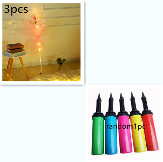 LED Luminous Balloon Rose Bouquet - Mystery Gadgets led-luminous-balloon-rose-bouquet-transparent-bobo-ball-rose, Christmas Collections, Gifts, Home Decor