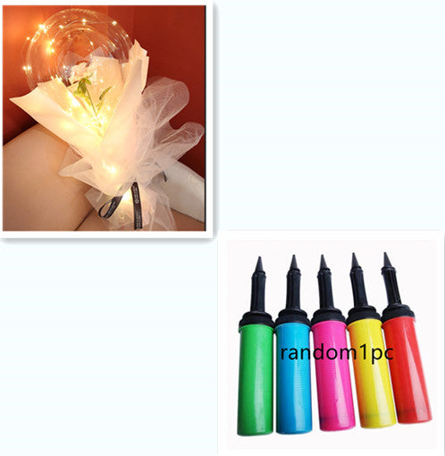 LED Luminous Balloon Rose Bouquet - Mystery Gadgets led-luminous-balloon-rose-bouquet-transparent-bobo-ball-rose, Christmas Collections, Gifts, Home Decor