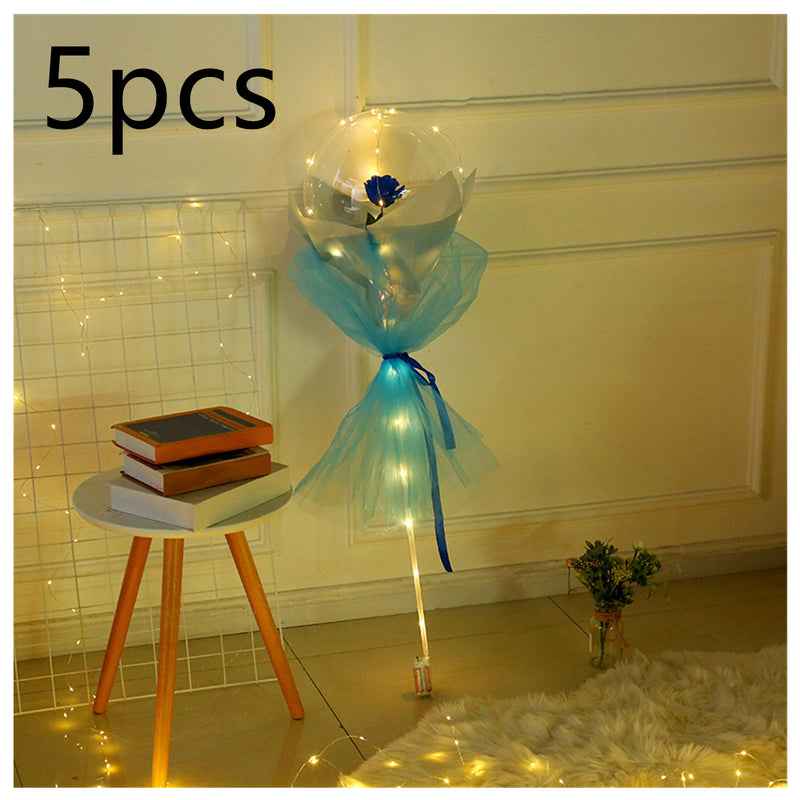 LED Luminous Balloon Rose Bouquet - Mystery Gadgets led-luminous-balloon-rose-bouquet-transparent-bobo-ball-rose, Christmas Collections, Gifts, Home Decor