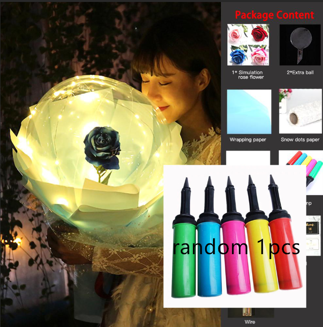 LED Luminous Balloon Rose Bouquet - Mystery Gadgets led-luminous-balloon-rose-bouquet-transparent-bobo-ball-rose, Christmas Collections, Gifts, Home Decor