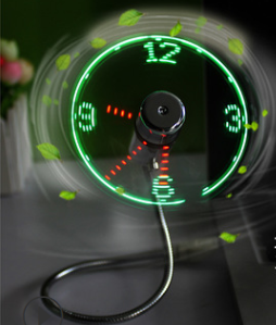 USB LED Fan Clock - Mystery Gadgets usb-led-fan-clock, Bedroom, home