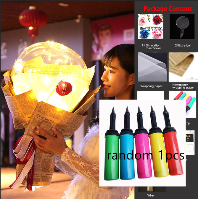LED Luminous Balloon Rose Bouquet - Mystery Gadgets led-luminous-balloon-rose-bouquet-transparent-bobo-ball-rose, Christmas Collections, Gifts, Home Decor