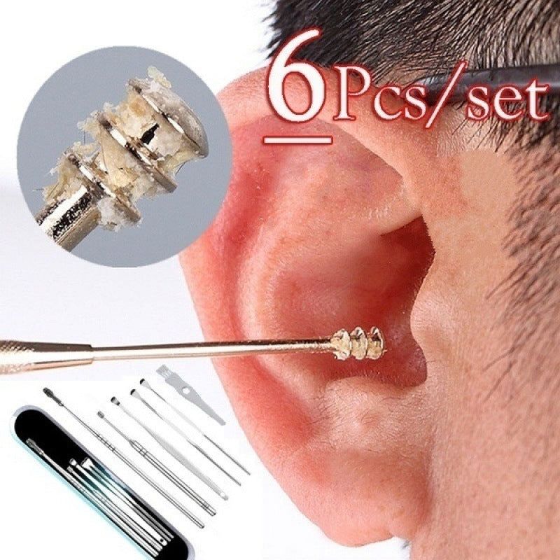 6 Pcs Stainless Steel Ear Pick - Mystery Gadgets 6-pcs-stainless-steel-ear-pick, Gadget, Health & Beauty, tools