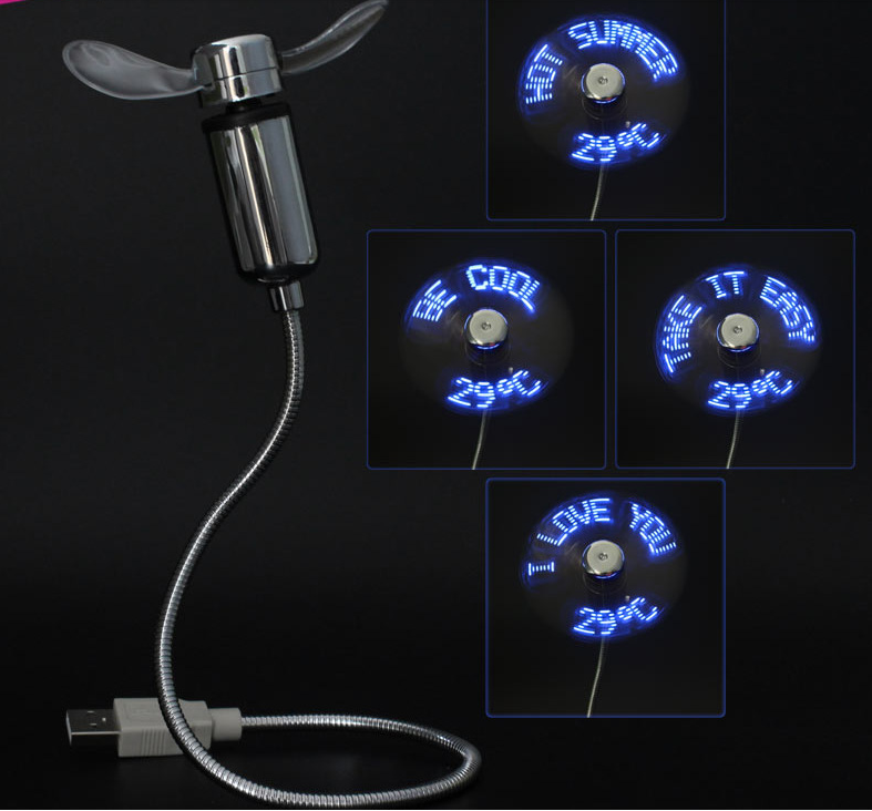 USB LED Fan Clock - Mystery Gadgets usb-led-fan-clock, Bedroom, home