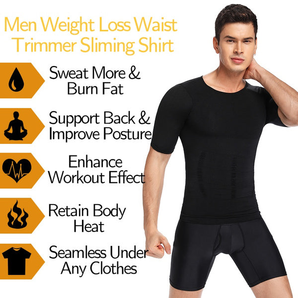 Men's Body Shaper Slimming T-Shirt - Mystery Gadgets mens-body-shaper-slimming-t-shirt, T-Shirt