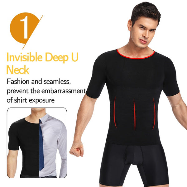 Men's Body Shaper Slimming T-Shirt - Mystery Gadgets mens-body-shaper-slimming-t-shirt, T-Shirt