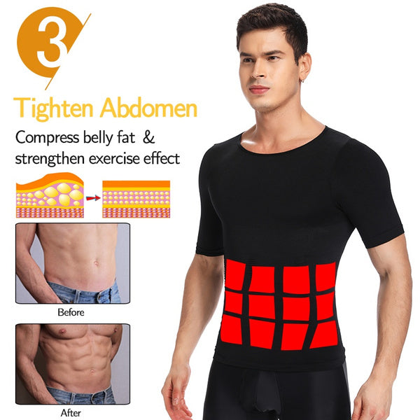 Men's Body Shaper Slimming T-Shirt - Mystery Gadgets mens-body-shaper-slimming-t-shirt, T-Shirt