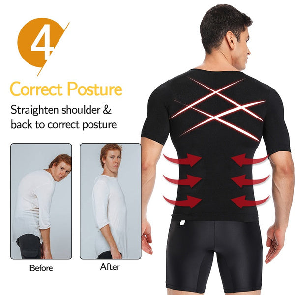 Men's Body Shaper Slimming T-Shirt - Mystery Gadgets mens-body-shaper-slimming-t-shirt, T-Shirt