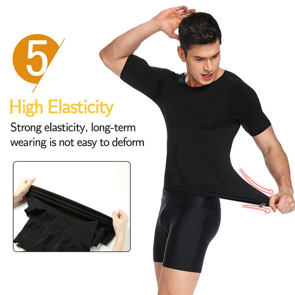 Men's Body Shaper Slimming T-Shirt - Mystery Gadgets mens-body-shaper-slimming-t-shirt, T-Shirt