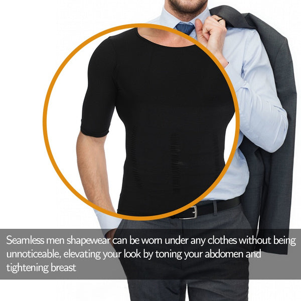 Men's Body Shaper Slimming T-Shirt - Mystery Gadgets mens-body-shaper-slimming-t-shirt, T-Shirt