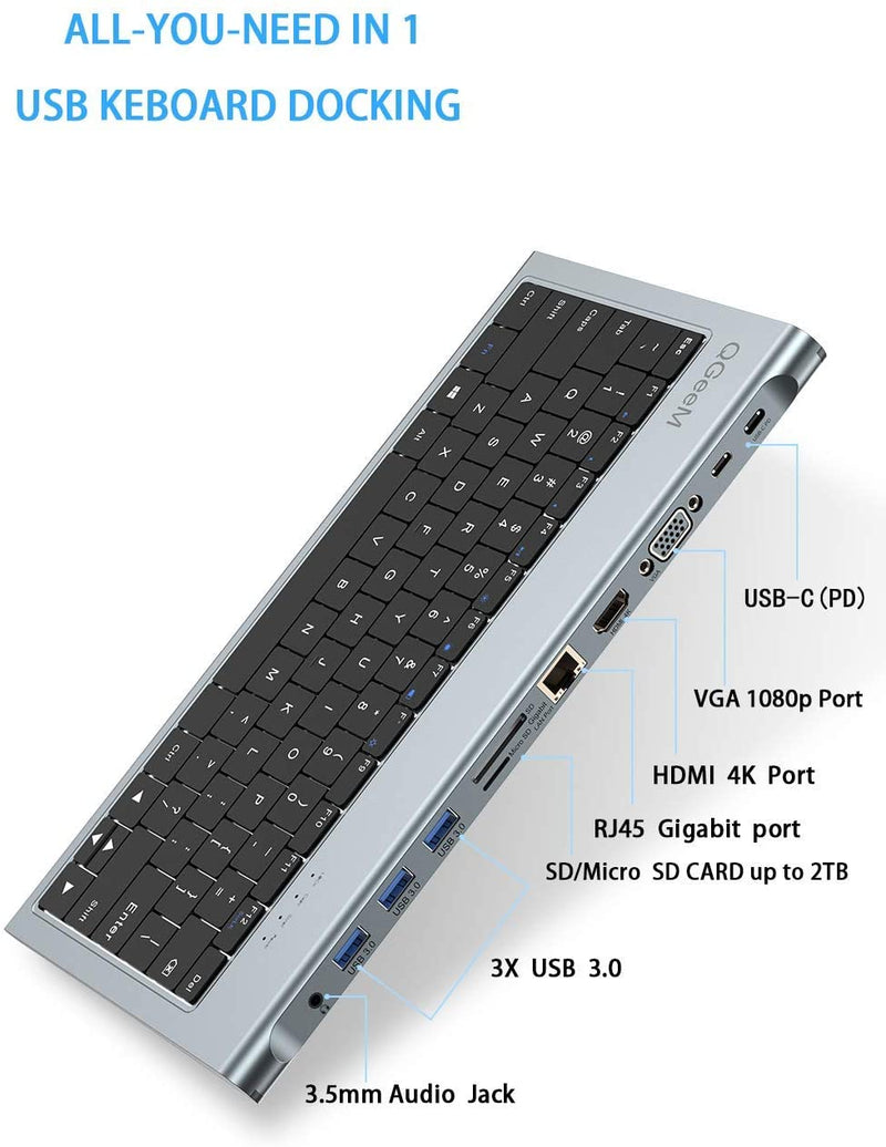 Docking Station With Keyboard - Mystery Gadgets docking-station-with-keyboard, Computer & Accessories, Gadget, Mobile & Accessories, USB charging