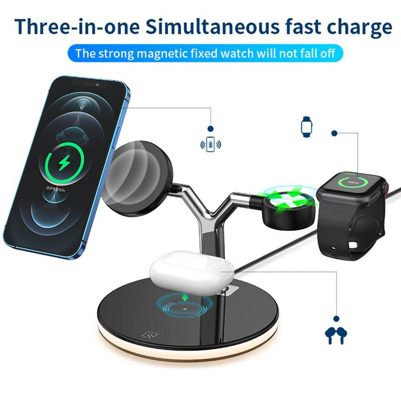 Three-In-One Fast Magnetic Wireless Charger - Mystery Gadgets three-in-one-fast-magnetic-wireless-charger, Gadget, Mobile & Accessories