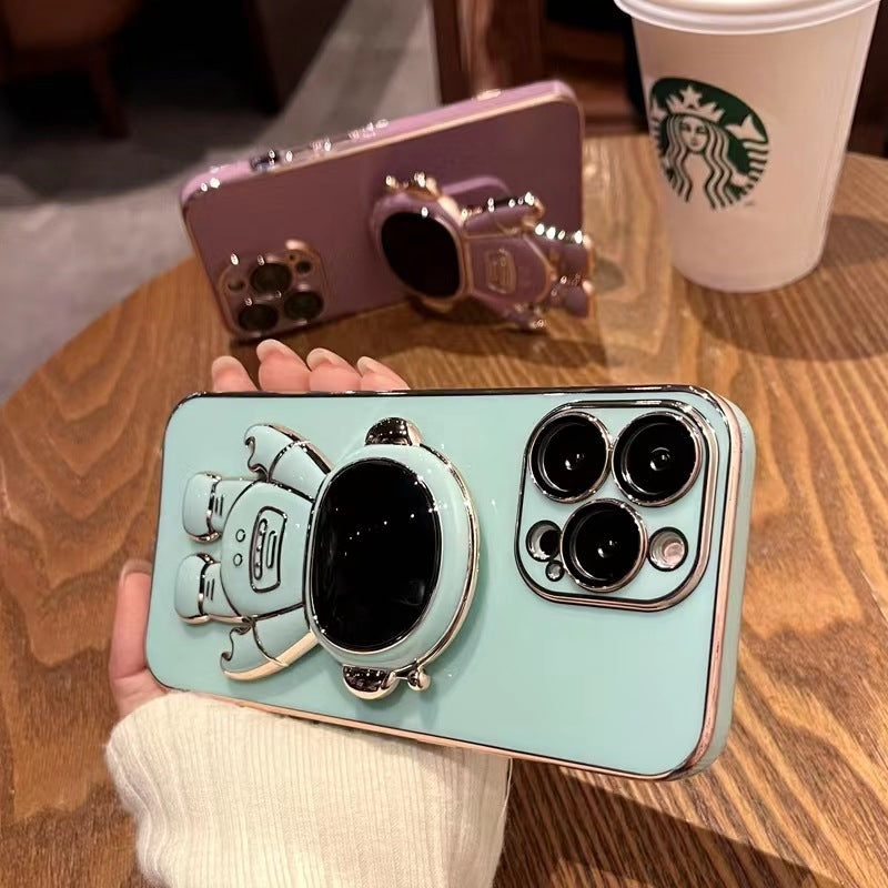 Electroplated Astronaut Folding Stand Phone Case - Mystery Gadgets electroplated-astronaut-folding-stand-phone-case, Phone Case