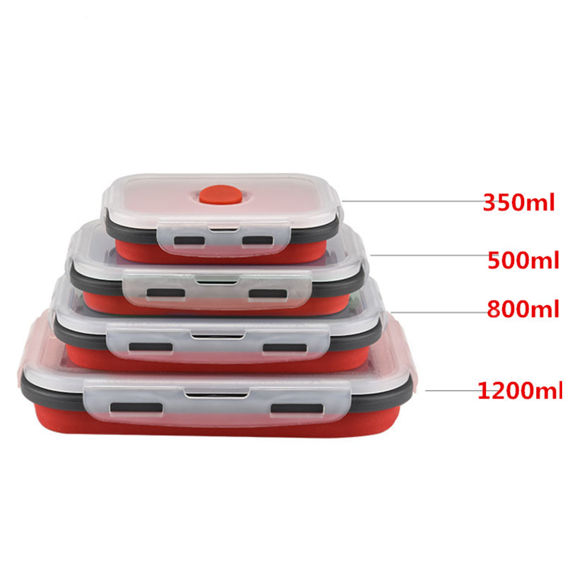 4 Pcs Silicone Collapsible Food Container - Mystery Gadgets 4-pcs-silicone-collapsible-food-container, Home & Kitchen, kitchen, Kitchen & Dining