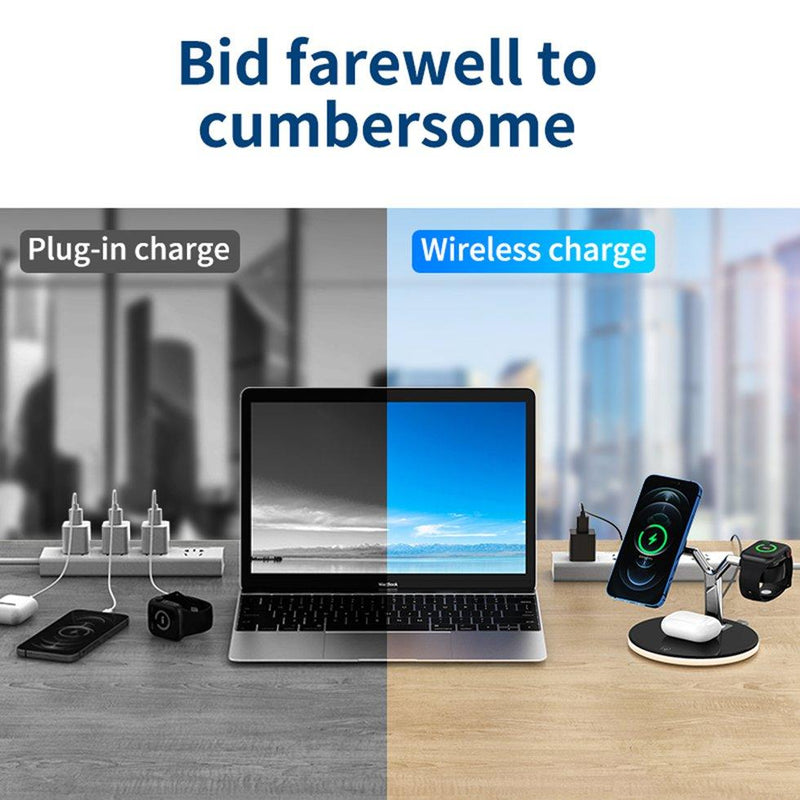 Three-In-One Fast Magnetic Wireless Charger - Mystery Gadgets three-in-one-fast-magnetic-wireless-charger, Gadget, Mobile & Accessories
